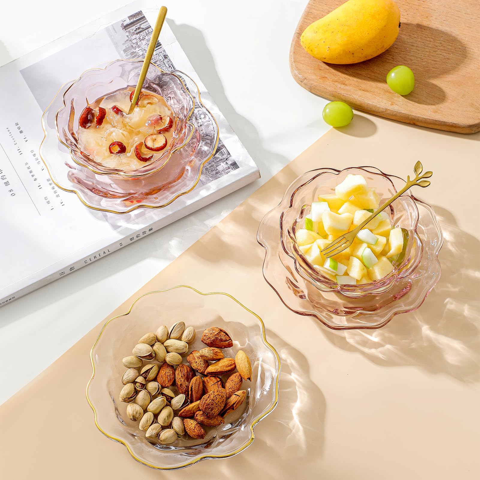 Amazon.com | EVEREST GLOBAL Crystal Glass Rose Flower Snack Plate