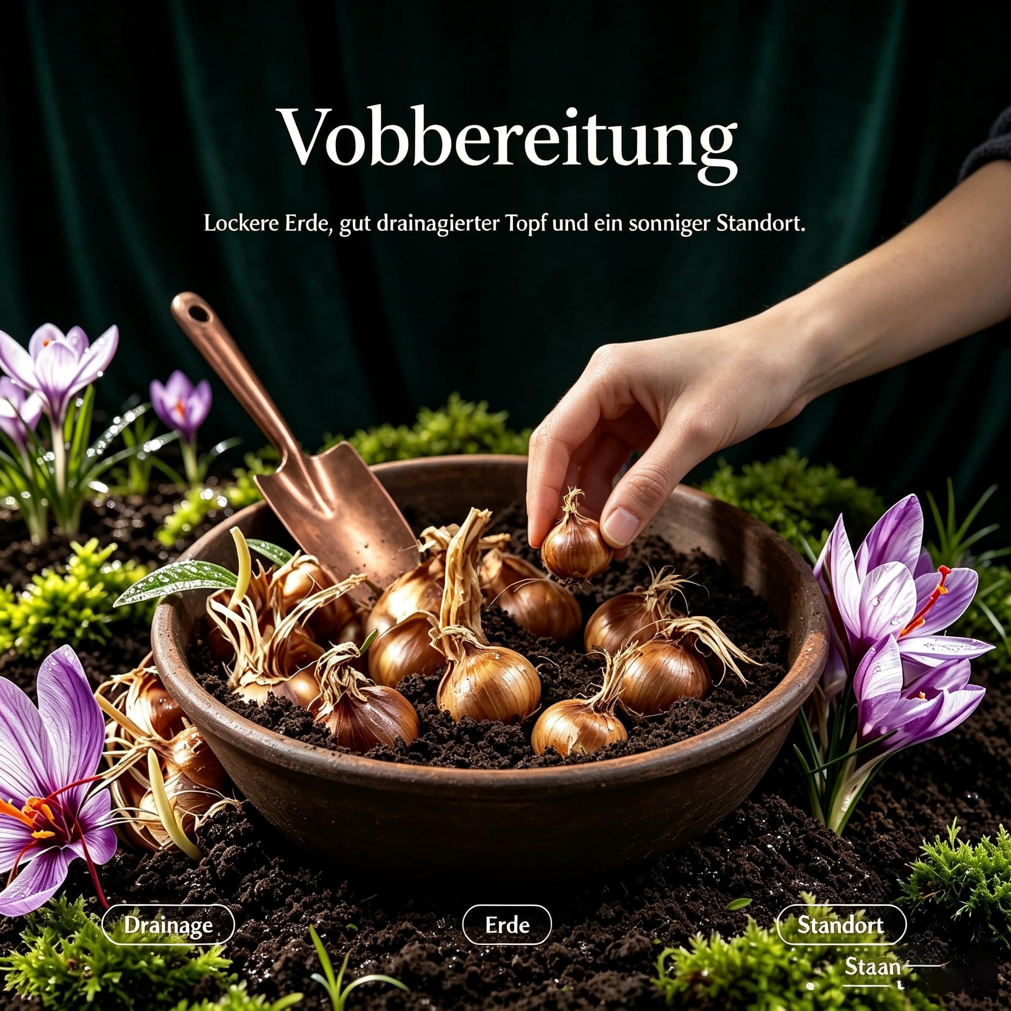 Einzigartige Safranzwiebeln| Frostresistent,Pflegeleicht,Für Alle Arten von Gärten-15Wurzelstock