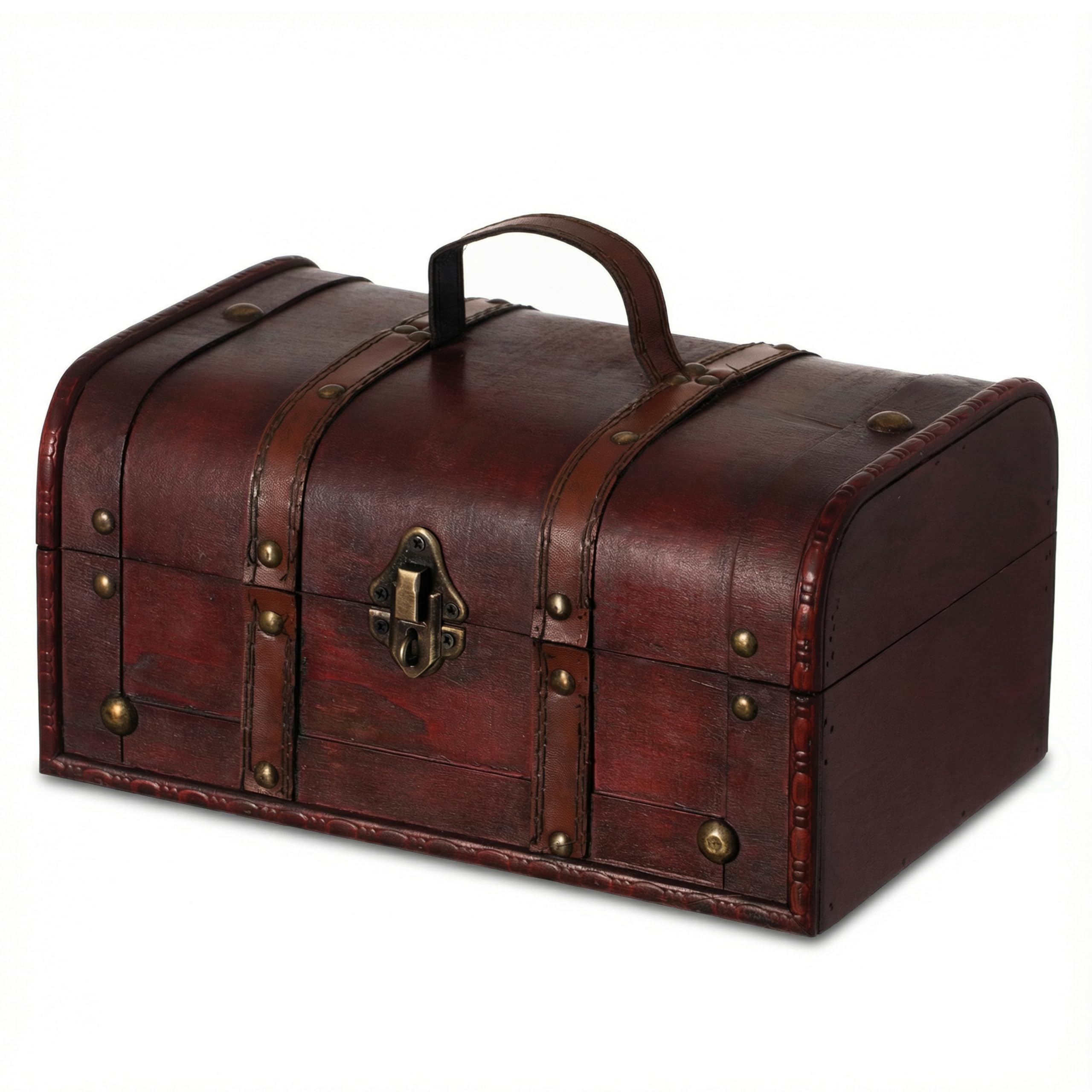Vintiquewise(TM) Decorative Treasure Box - Wooden Trunk Chest