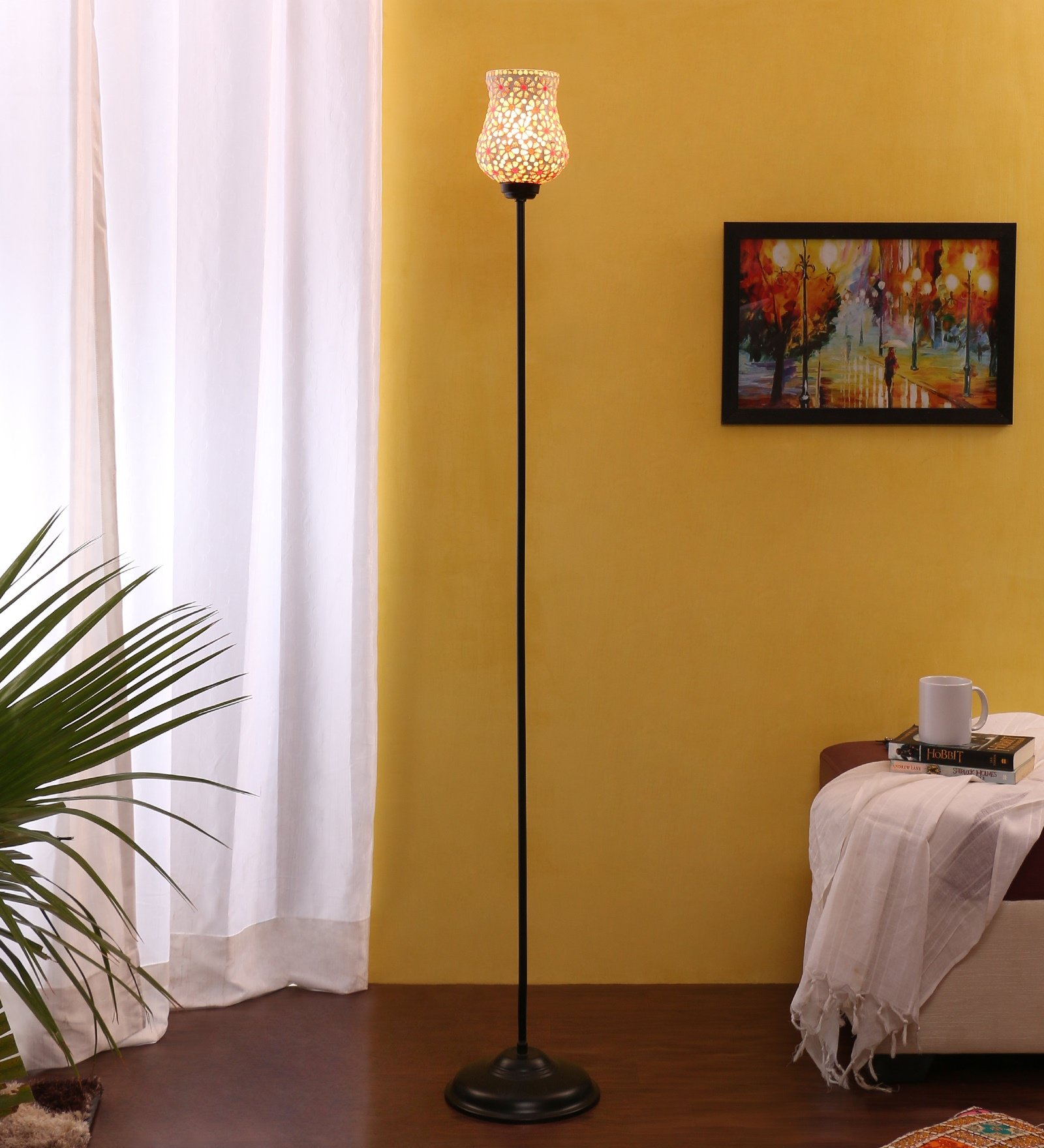 Devansh Glass Floor Lamp with Shade, Base and Wire Connector, Off White, Pack of 1 lamp, 1 Base, 1 Wire Connector, 1 Shade-picture-12