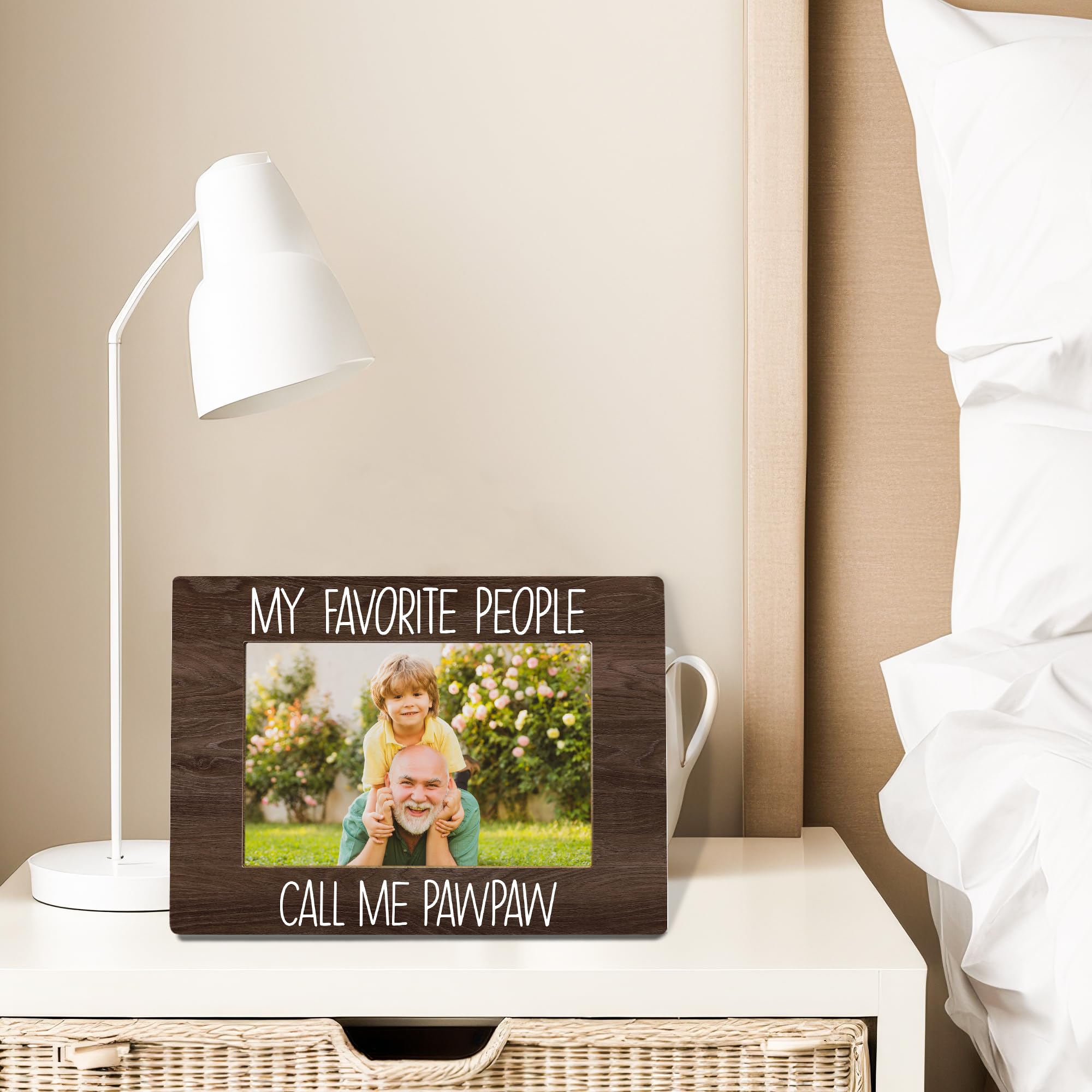 My Favorite People Call Me Pawpaw Picture Frame, Pawpaw Grandpa Gifts for Father's Day, Best Grandpa Gifts Photo Frame 4x6, Grandfather Wooden Photo Picture Frames for Desk Tabletop Decor