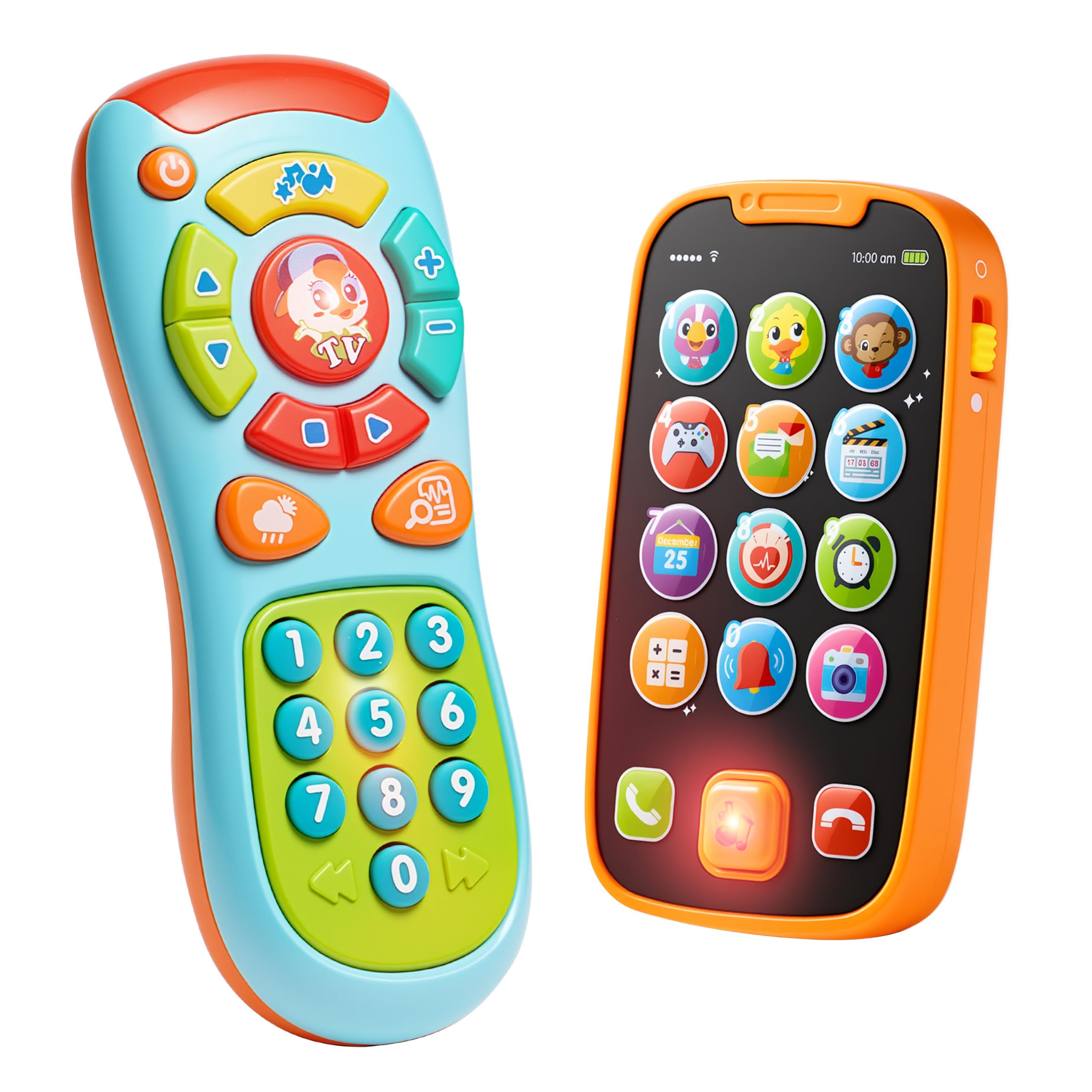 JOYIN Learning Phone and Remote Toy for Kids, Fun Smartphone Toys with Music for Boys or Girls, Holiday Stocking Stuffers, Kids Birthday Gift, Blue