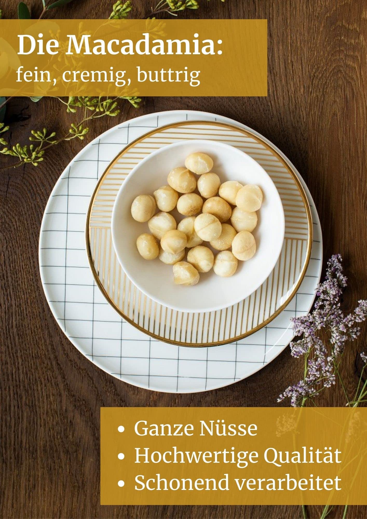 Jalall D’or Macadamia Nüsse Rohkostqualität ganze Nüsse ungeröstet 1 kg