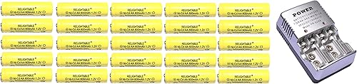 800mAh AA NiCd 1.2v Baterías recargables Jardín Solar Ni-Cd Luz LED P (Paquete de 20 + cargador de CA)