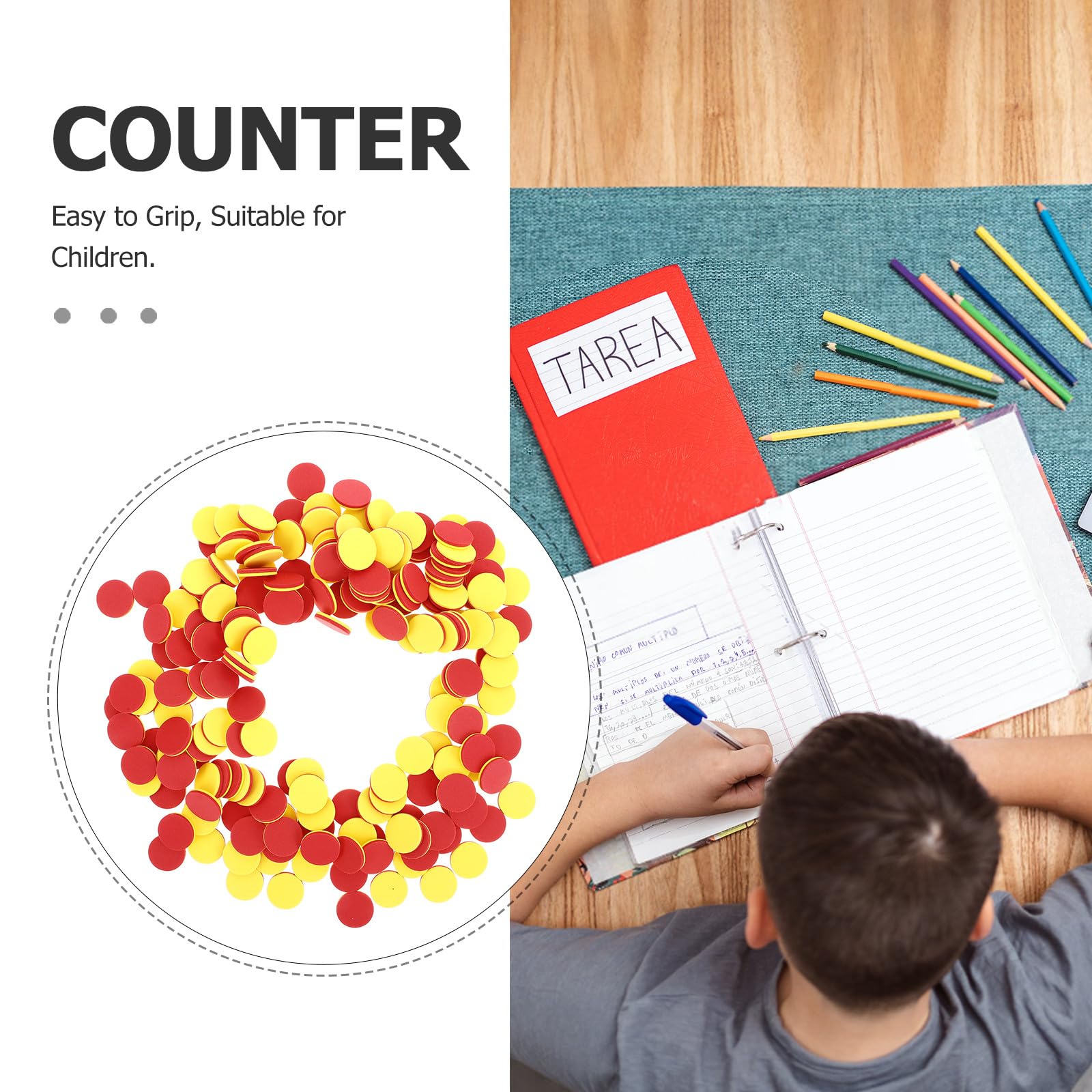 TOYANDONA 200 Stück Runde Mathematik Zählchips aus Eva für Kinder mit Zweifarbigen Zählscheiben Sicher und Leicht Handhabbar für Klassenzimmer und Lernspiele