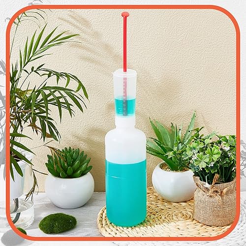 Vista 7 de Dunzy Botella dosificadora de volumen ajustable, contenedor de dosificación de 16.9 fl oz, botella de dosificación de plástico con medida