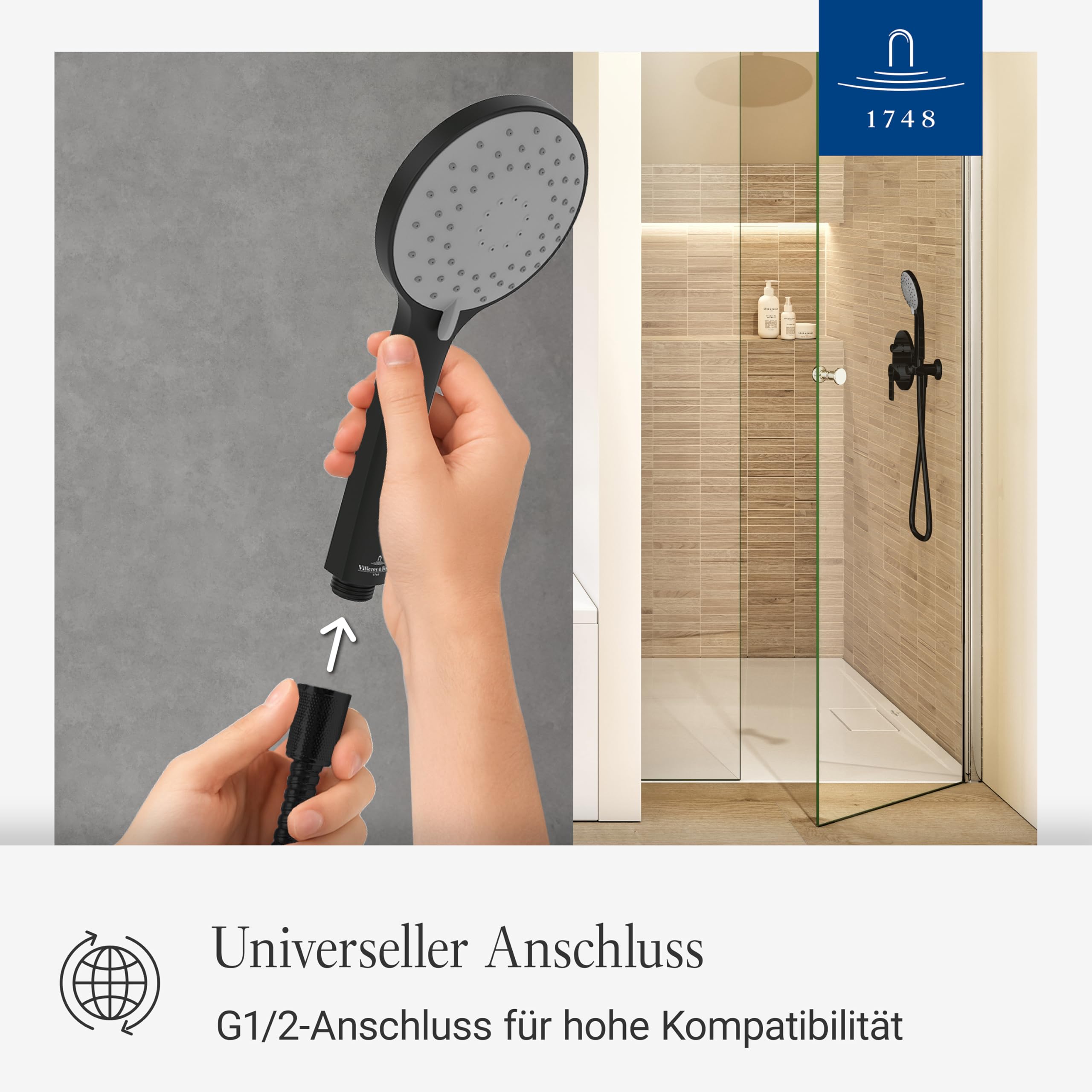 Villeroy & Boch Universal Showers Handbrause – Schwarz Matt