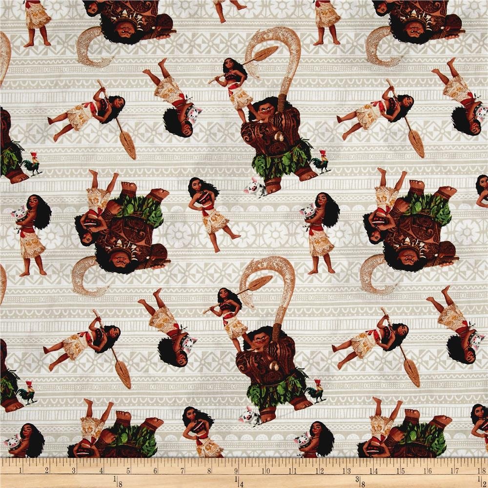 E. E. Schenck Disney Moana and Friends Gray Fabric By The Yard