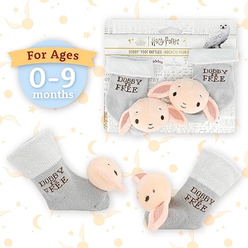 Miniatura 5 de Kids Preferred Harry Potter Dobby Baby - Calcetines de sonajero infantil con sonajero de felpa Dobby y Dobby es gratis, calcetines suaves para