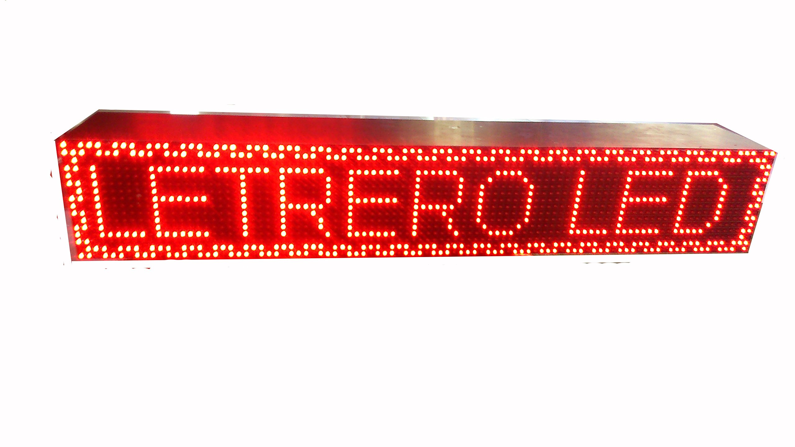 Cartel LED Programable con Sensor de Temperatura y Reloj (96x16, Rojo)