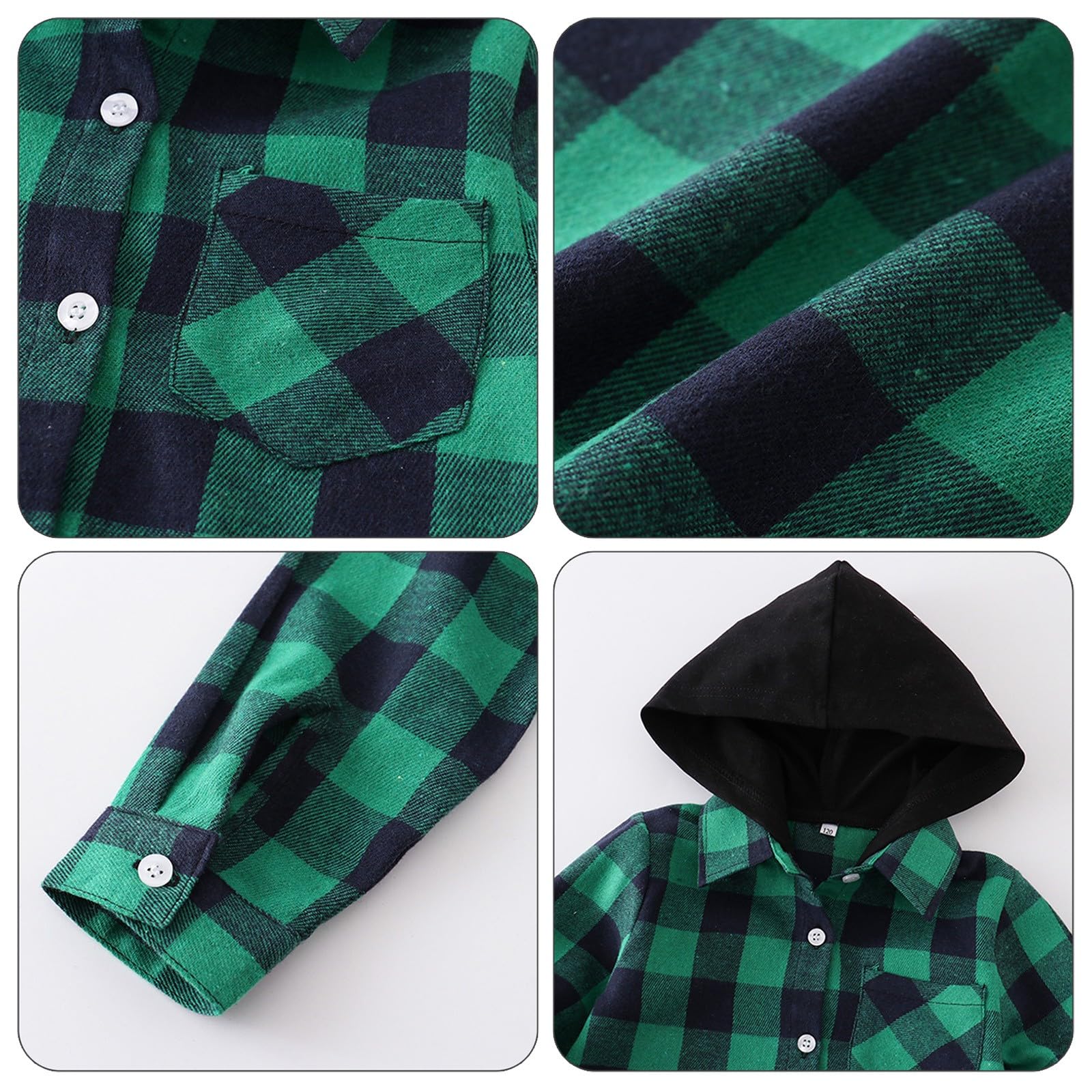 Camisa de manga larga con botones a cuadros para niñas y niños, ligera, informal, para la escuela