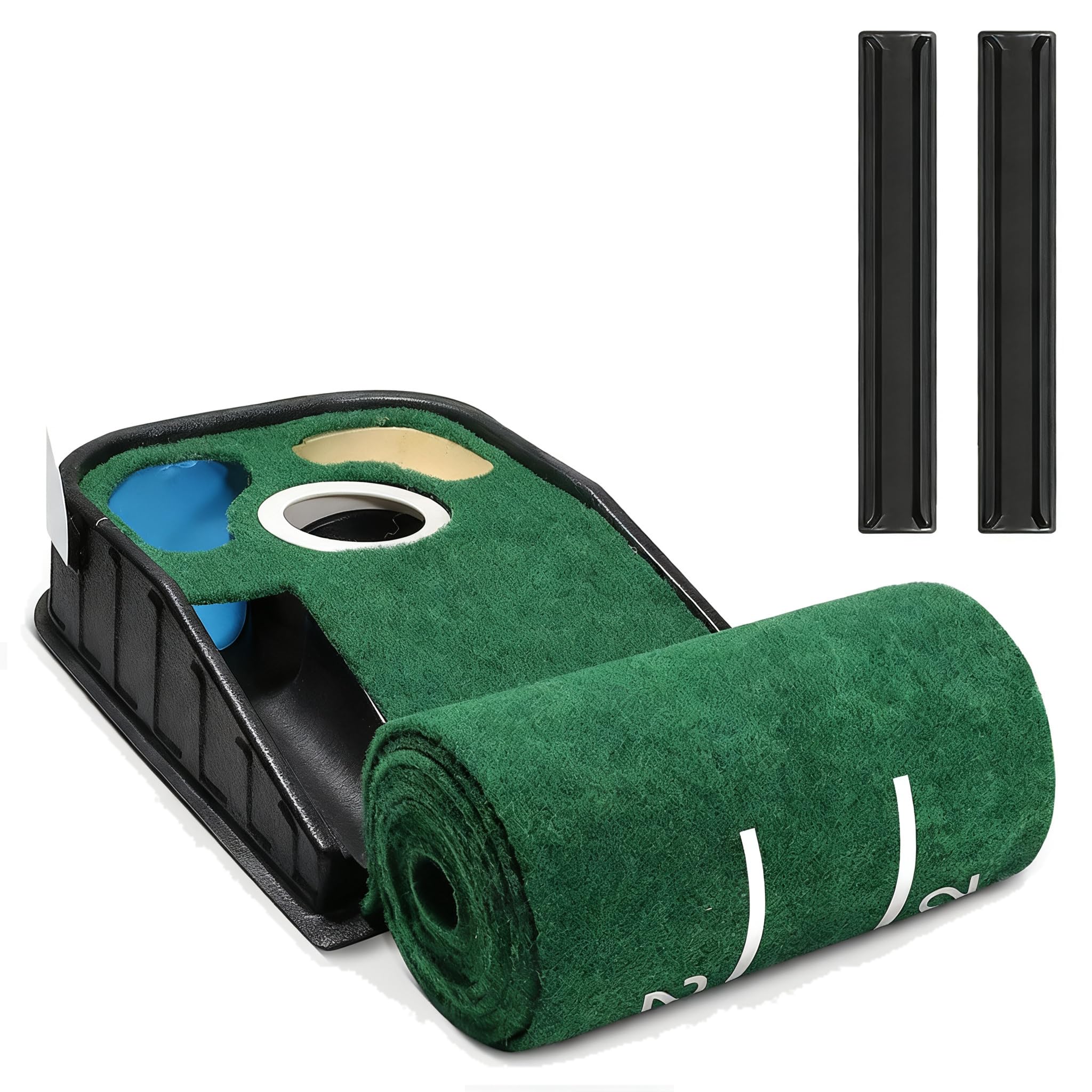 Putts unter Verwendung Einer Indoor Putting Matte mit Ballrücklauf