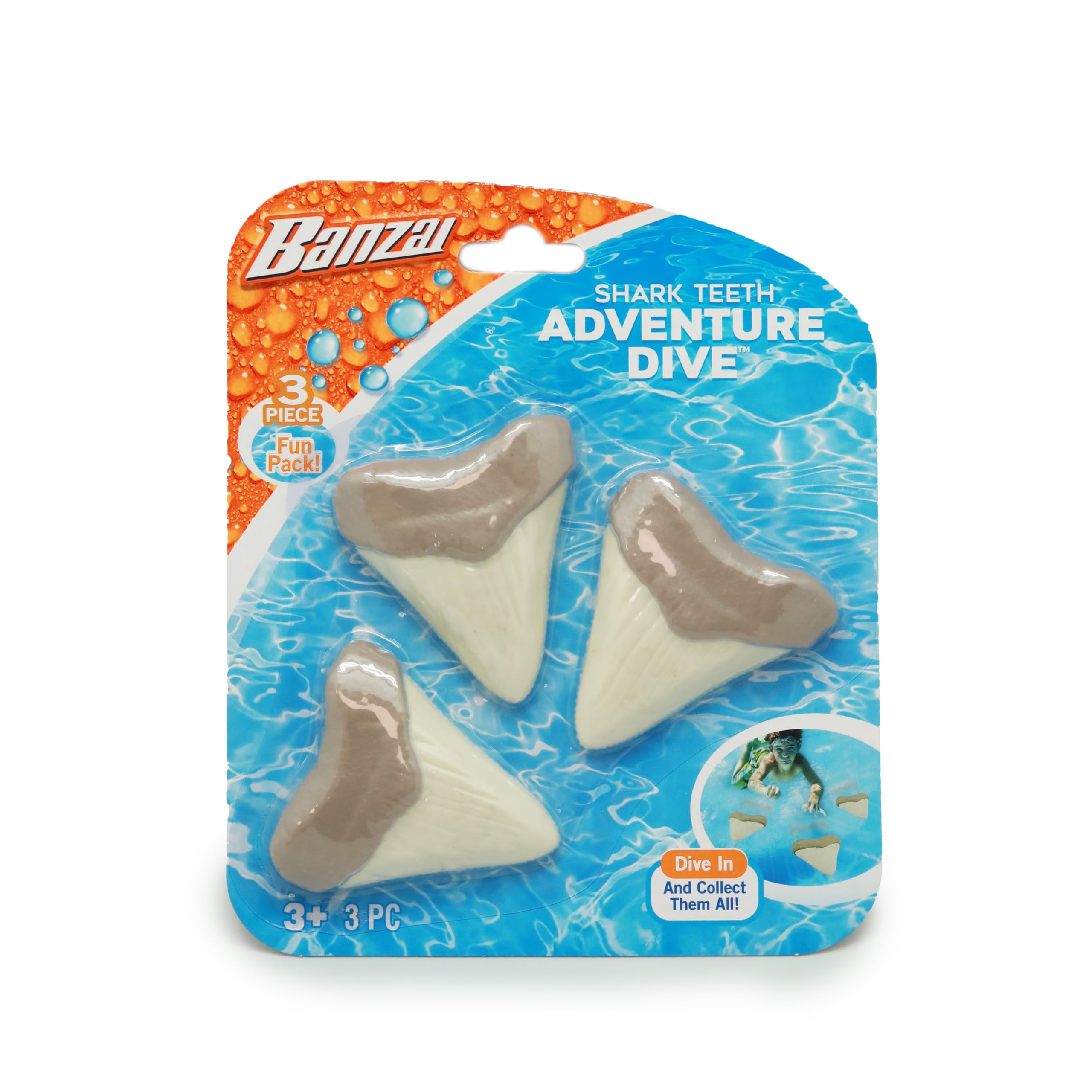 BANZAI Adventure Shark Teeth Dive Toy for Pool and Water - 3 Pack