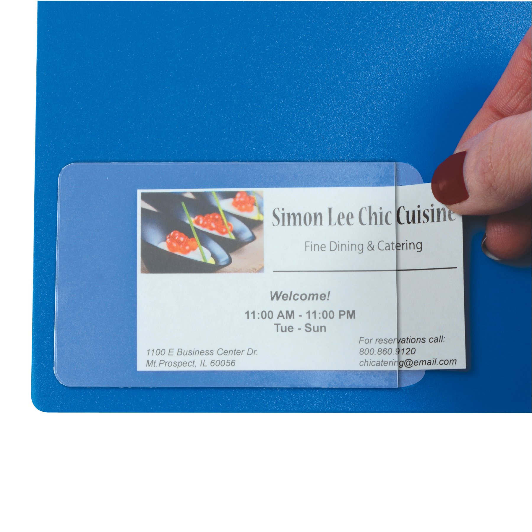 Amazon.com : C-Line Self-Adhesive Business Card Holders, Side Loading, 2
