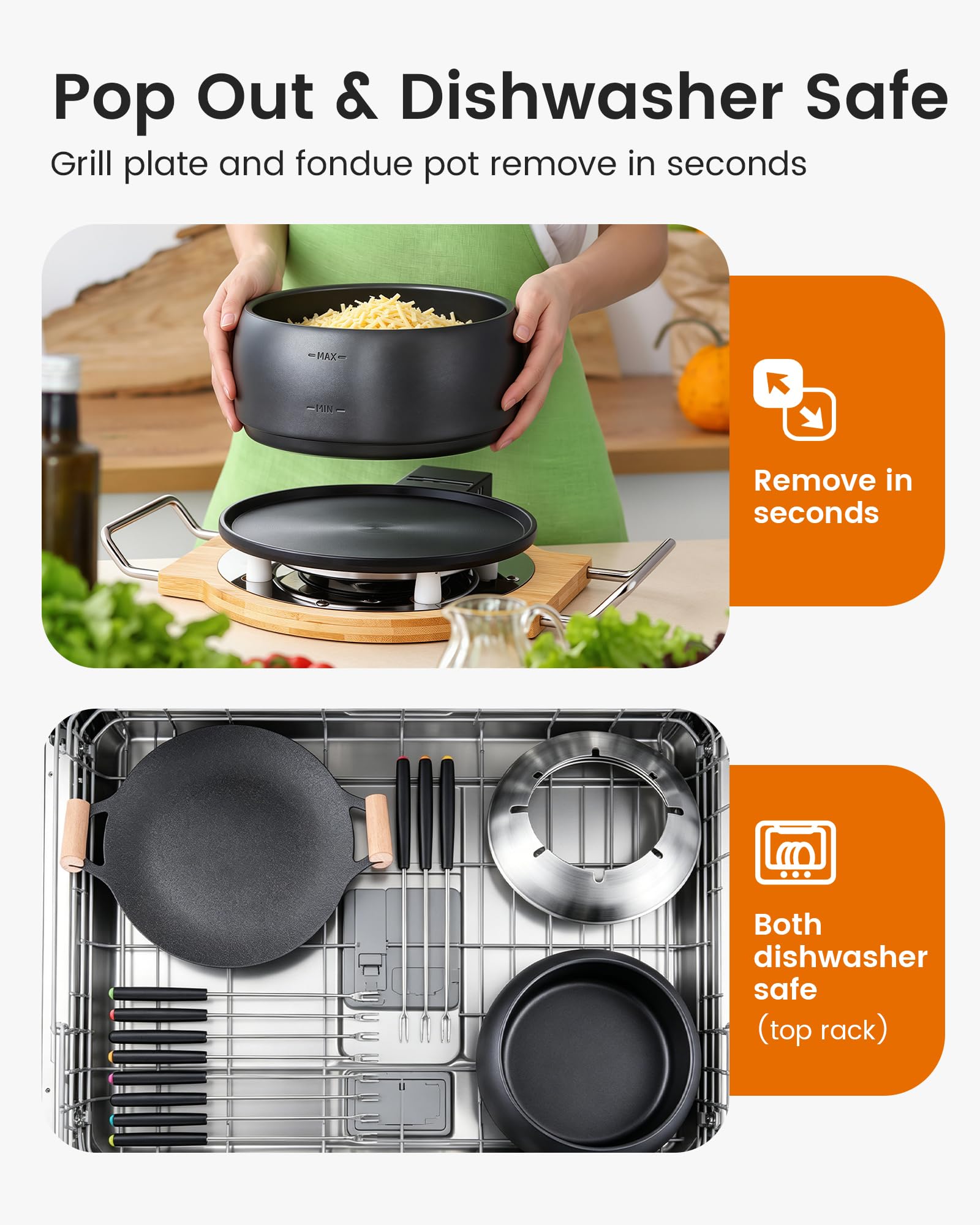 2-in-1 Fondue & Grill Set - Melt & Grill Simultaneously -5