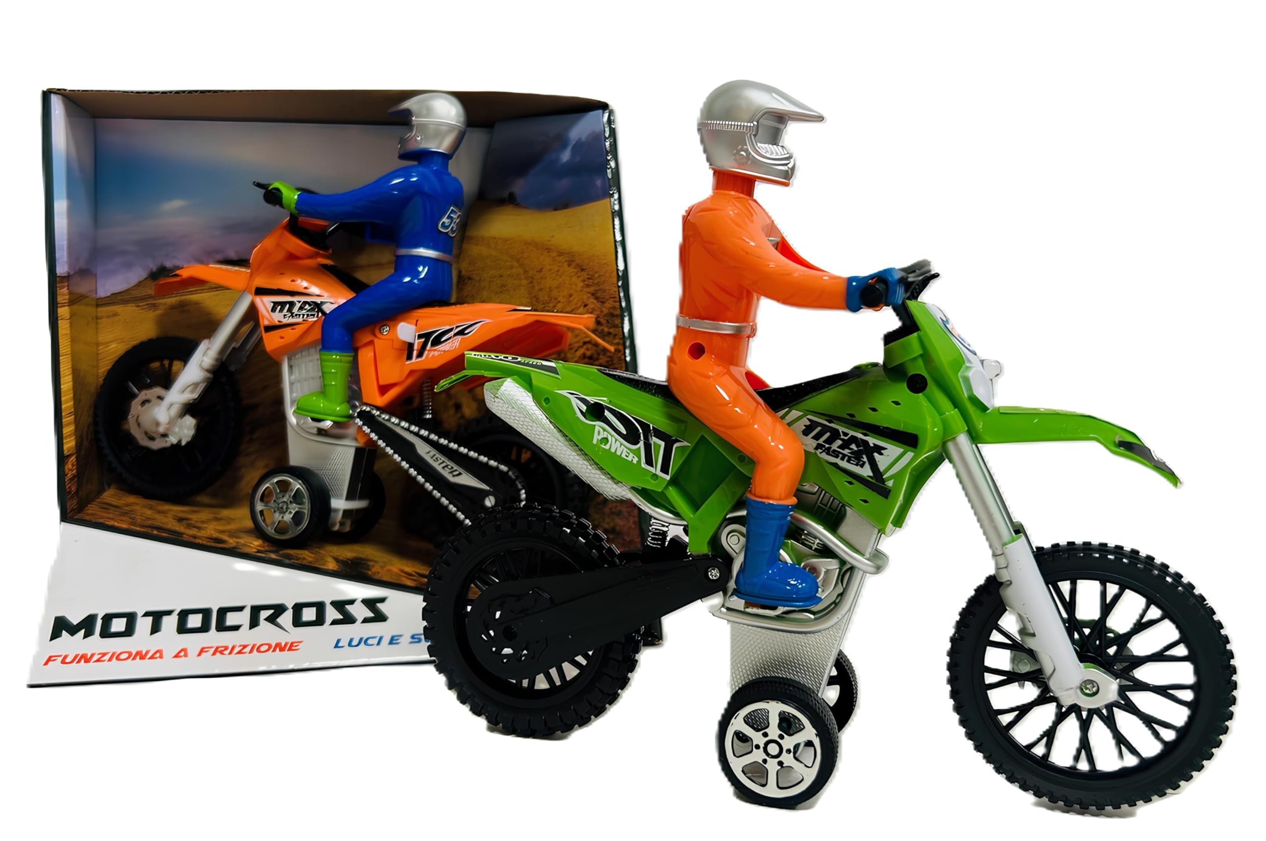 Modèle Moto Cross Moto Jouet Lumières Sons Réels et Musique avec Mouvement à Embrayage avec Pilote Moto pour Enfants Moto Jeu Dirt Bike Cross Modèle Couleurs Assorties Couleur Aléatoire