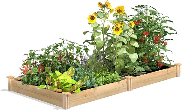Greenes Fence Premium Cedar Raised Garden Bed, 4 x 8 x 7" 3/4" Thick 2-Pack - Made in USA with North American Cedar
