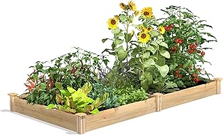 Greenes Fence Premium Cedar Raised Garden Bed, 4' x 8' x 7" (3/4" Thick) (2-Pack) - Made in USA with North American Cedar