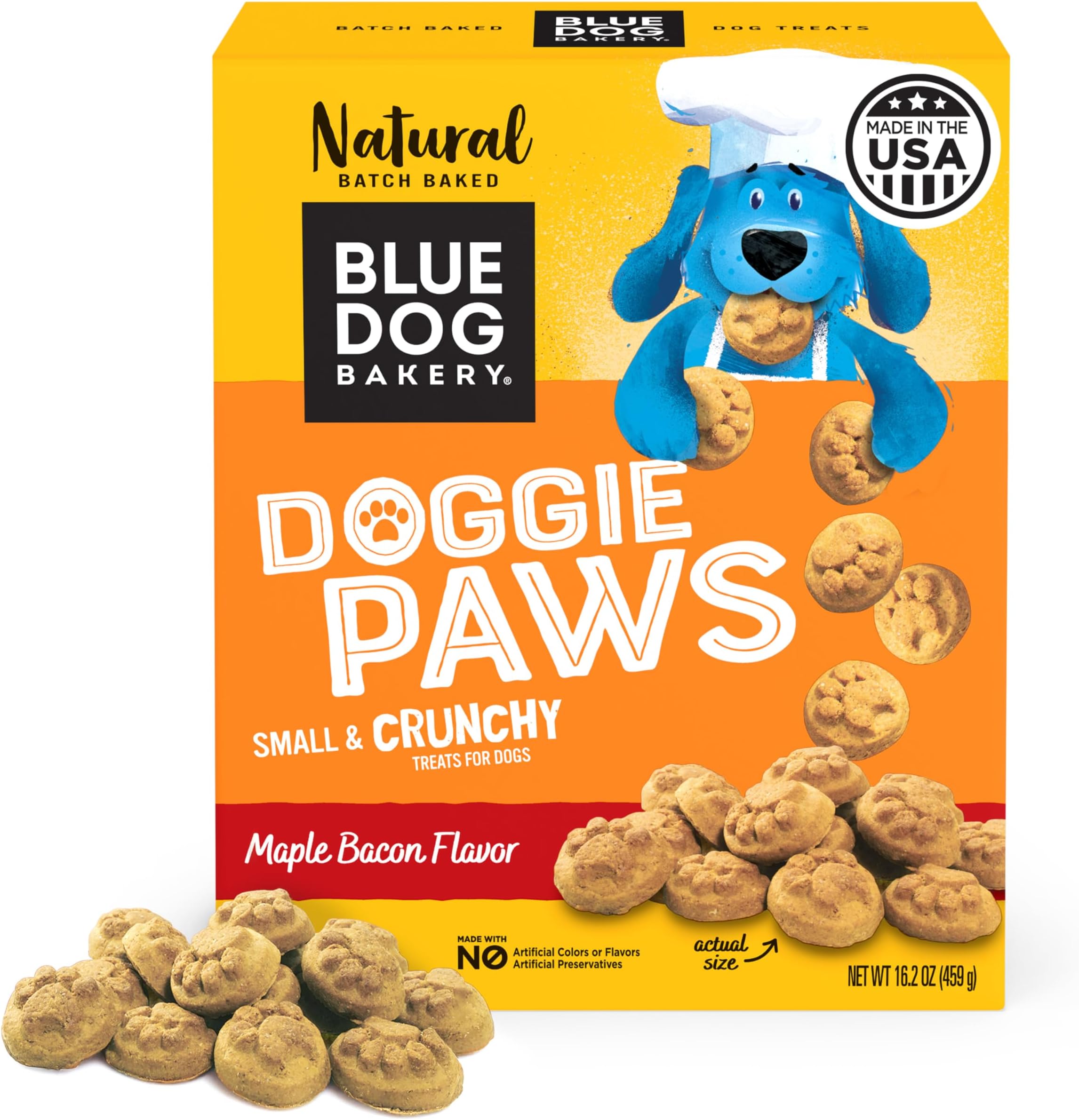 Natural Dog Treats, Doggie Paws, Maple Bacon Flavor, 16.2oz (1 Count)