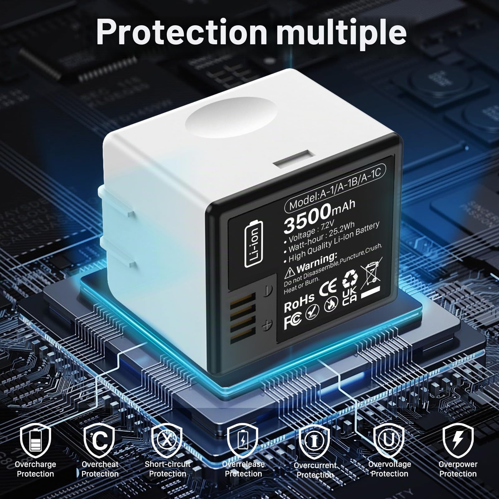 3500mAh Batterie pour Arlo Pro, Pro 2, 2026 Nouvelle Batterie de Remplacement Haute capacité Compatible with Caméra A-1 caméras VMA4400 VMC4030 VM4230 VMS3230 VM4030 (Lot de 1)