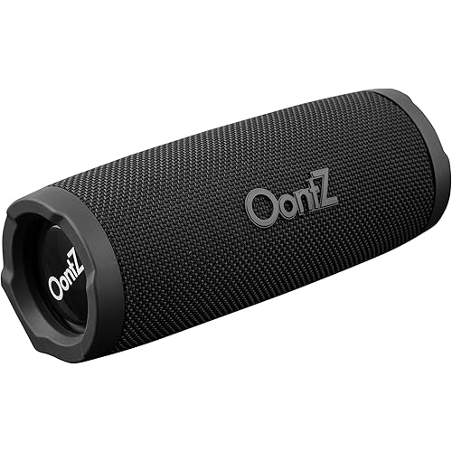 OontZ Cylinder Portable Bluetooth Speaker 5.0 - IPX7 Waterproof, 14W Enhanced Sound, 20-Hr Battery, 100ft Wireless Range, Deep Bass and Clear Audio, Durable Shower Speaker for Pool or Beach (Black)