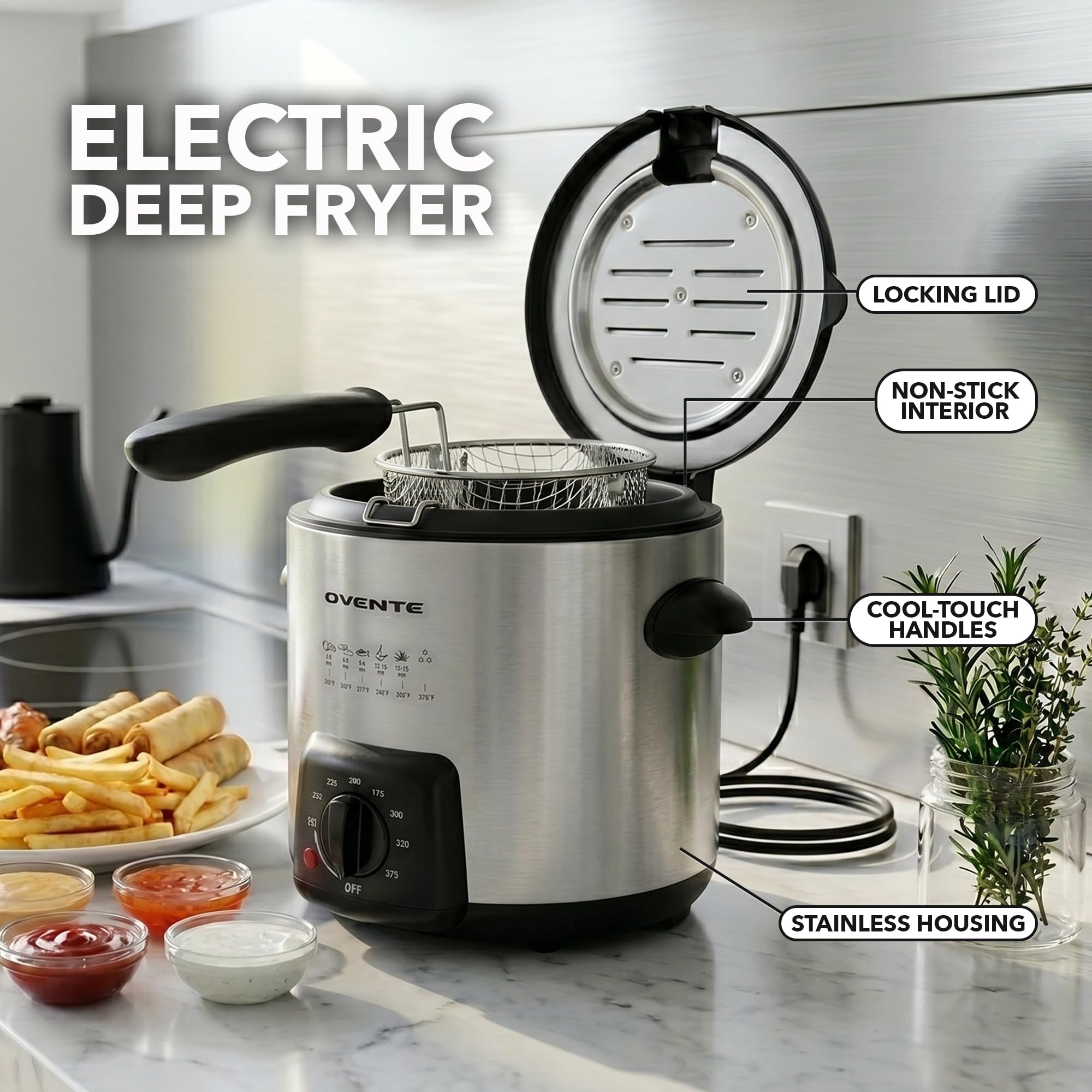 Amazon.com: OVENTE Electric Deep Fryer, 0.9L Capacity, 840W