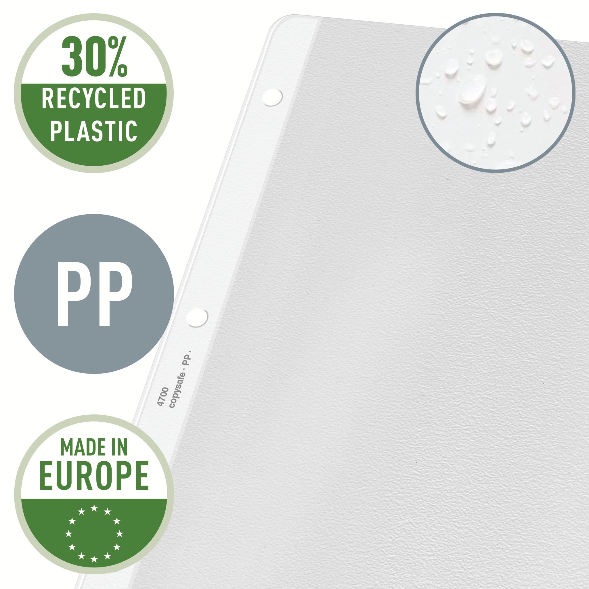 Esselte Leitz Prospekthülle Extrastark, A4, PP, genarbt, farblos, 47000003, transparent
