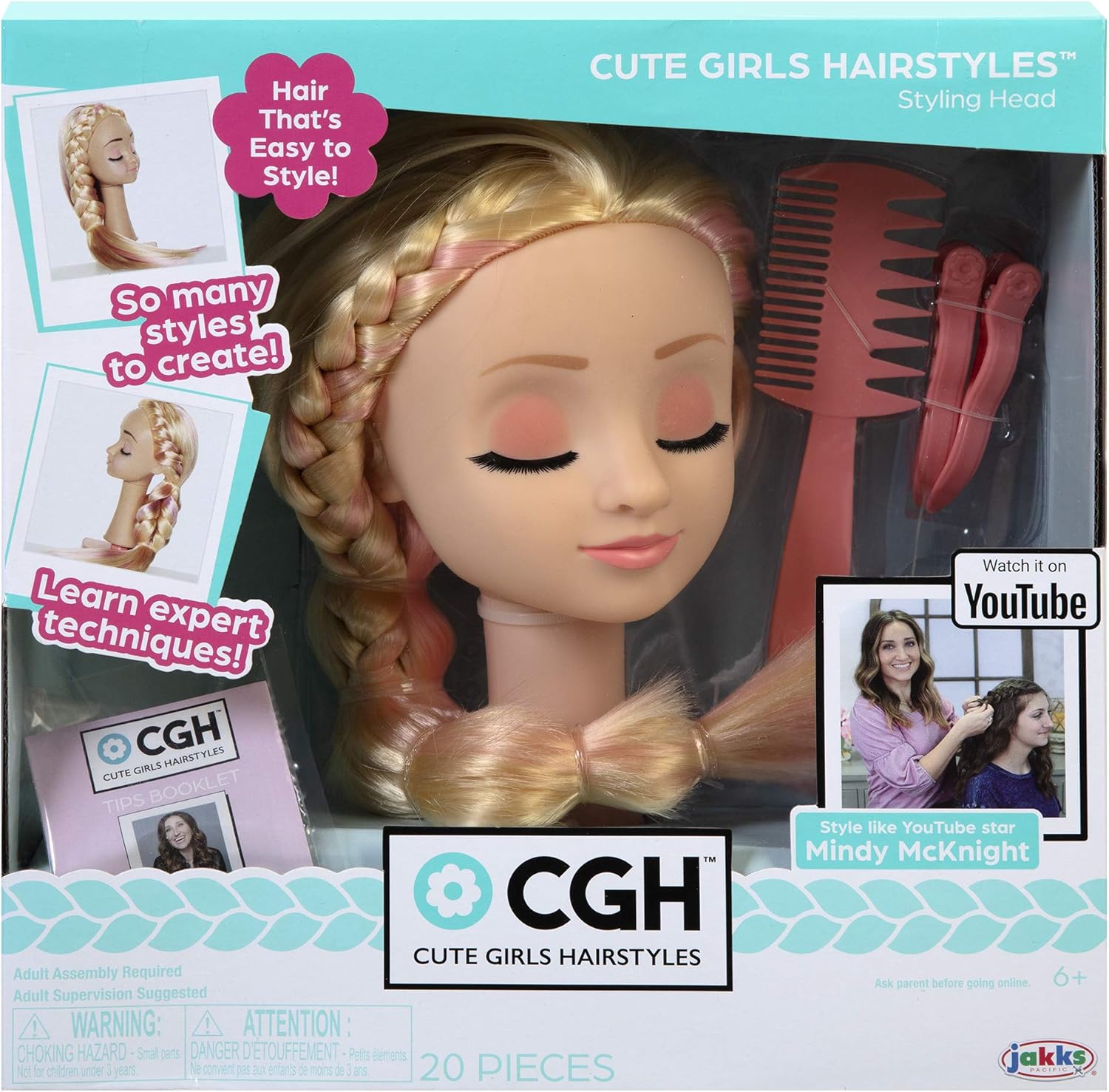 CGH Cute Girls Hairstyles! Styling Head - Straight Blonde Hair Doll