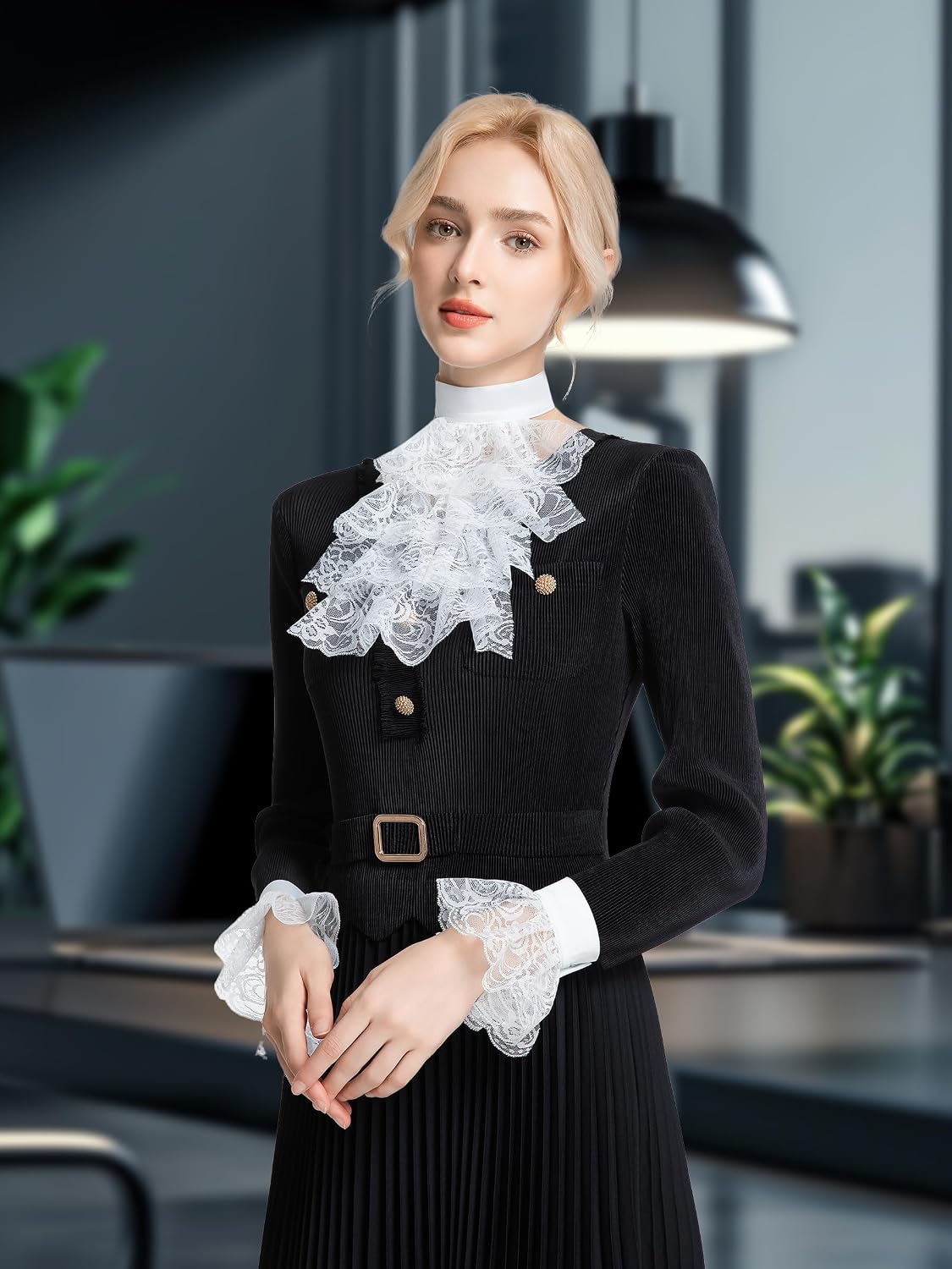 Lace Clown Collar Neck Ruffle Victorian Jester Collars