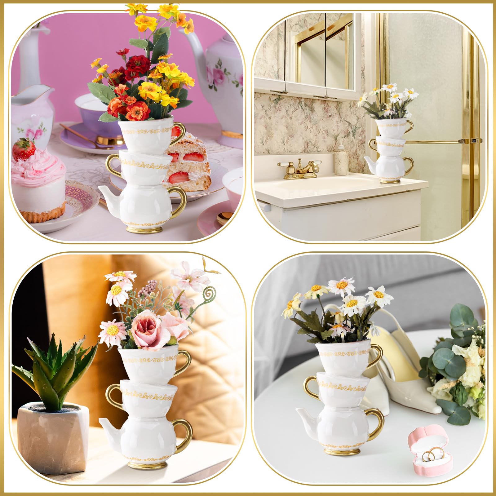 Amazon.com: Tioncy Mini Teacup Bud Vase 5