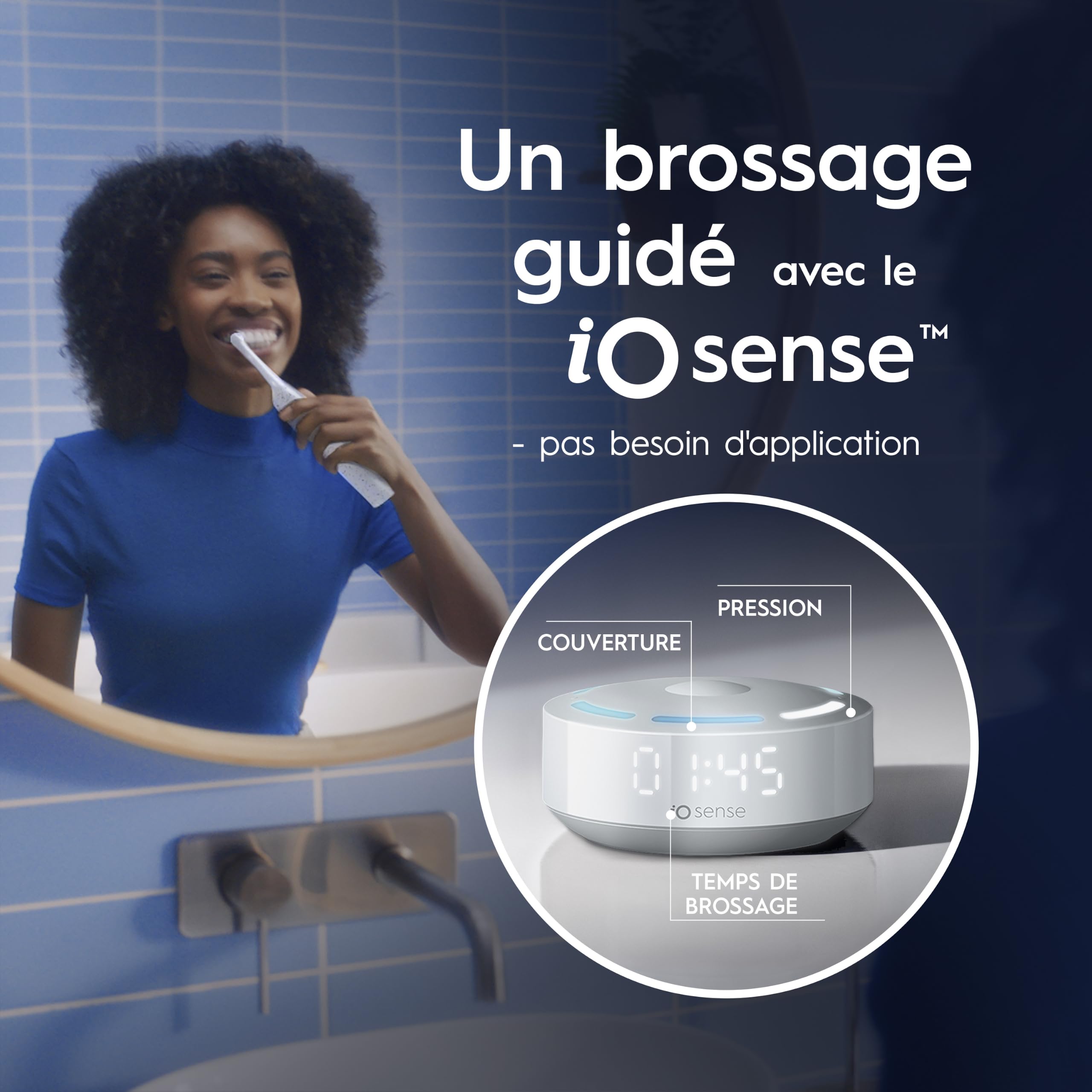 Oral-B Brosse à dents électrique rechargeable iO 10, capteur de pression, affichage interactif, intelligence artificielle avec coaching en direct, 1 tête, 1 brosse, étui de voyage, blanc, idée cadeau