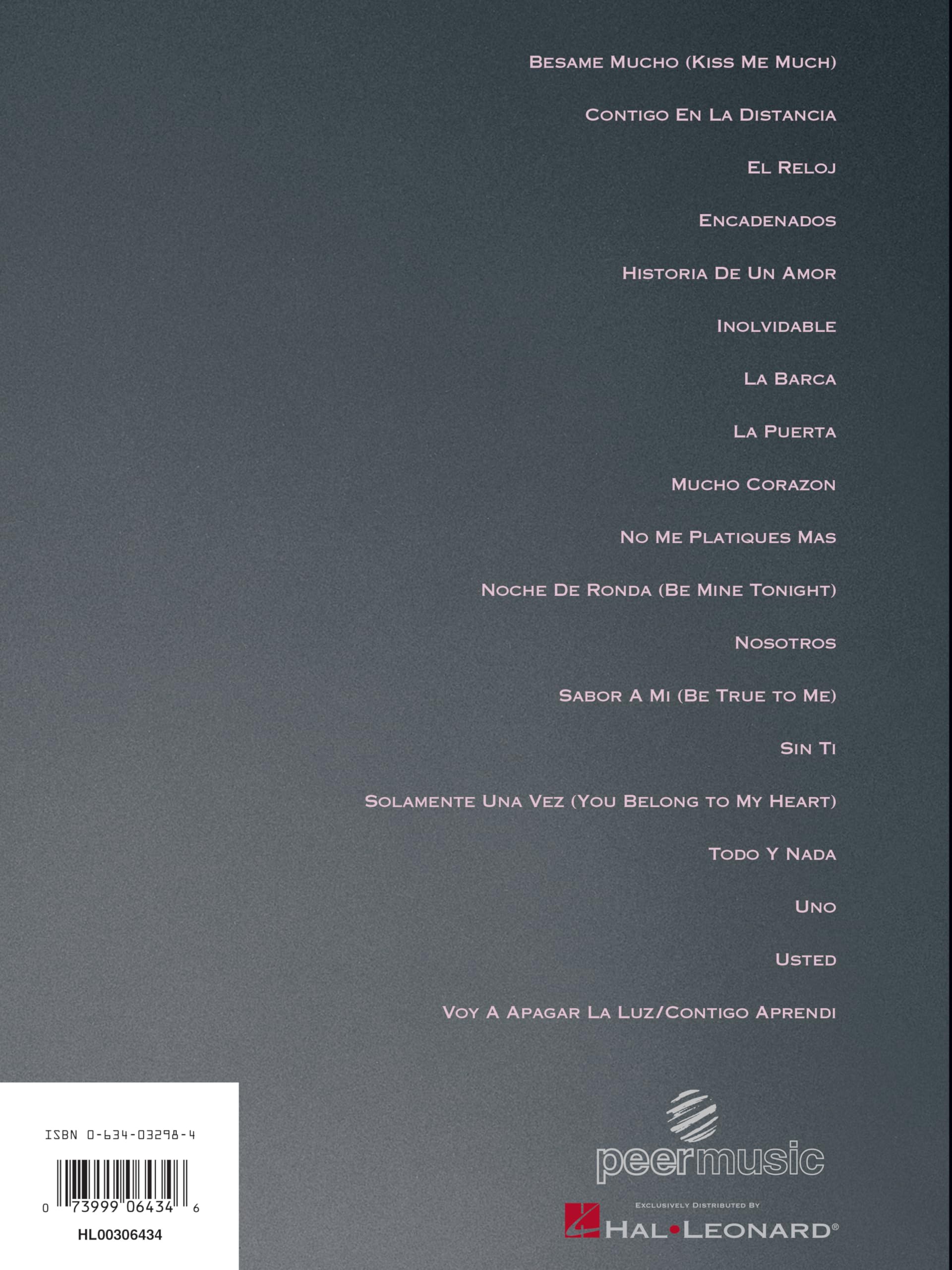 Luis miguel piano, voix, guitare: Selections from Romance, Segundo Romance, and Romances
