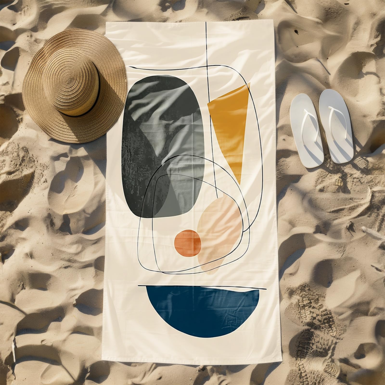 Générique Serviette de Plage 90X180 Noir Jaune