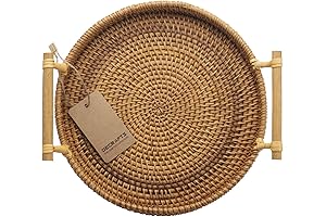 DECRAFTS Round Woven Bread Tray