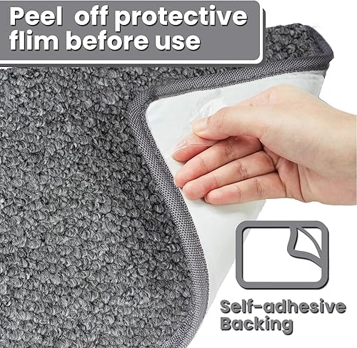 Miniatura 37 de Alfombra antideslizante de punta redondeada para escaleras, almohadillas para escaleras interiores, autoadhesivas, antideslizantes y lavables