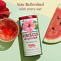 Vista 4 de The Republic of Tea Té de hierbas Hibiscus Watermelon Superflower, 36 bolsas de té, té con sabor a bayas cítricas