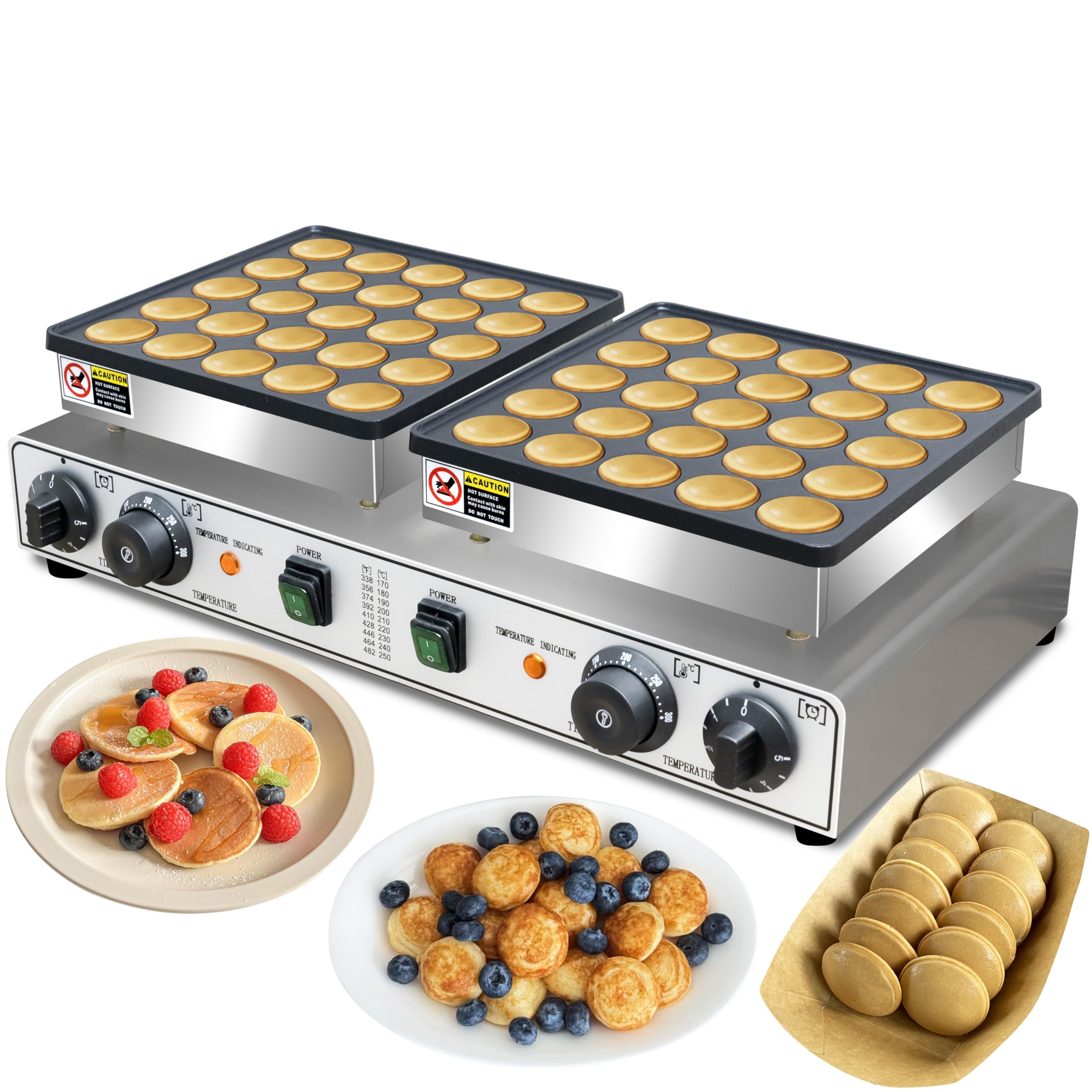 50PCS Mini Pancakes Maker Machine, 110V Electric Commercial Dutch Pancake Maker, Non-stick Small hotcake Maker Mini hotcakes machine for Home Kitchen Restaurant Business