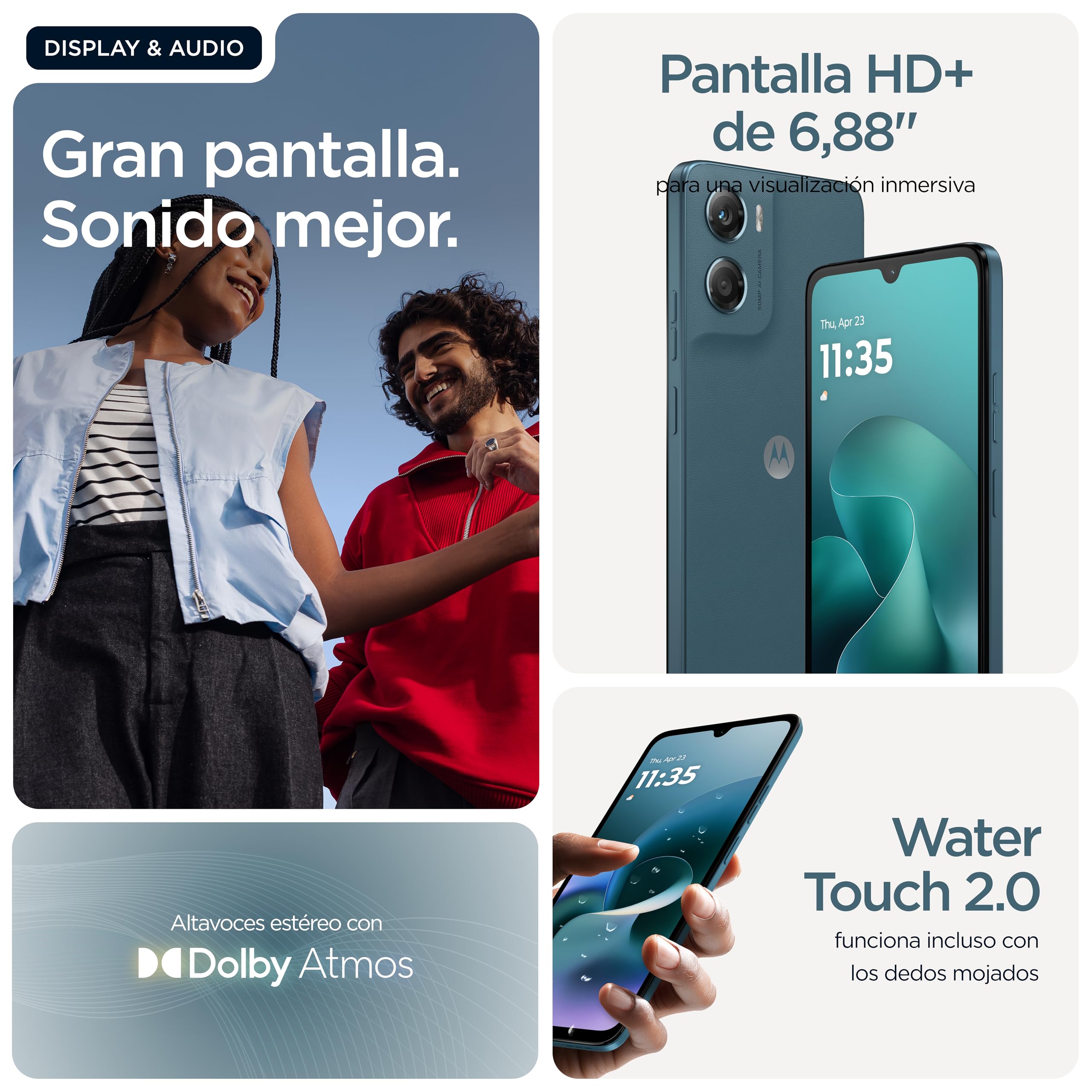 moto g06 12GB (4GB+8GB RAM Boost)/64GB color PANTONE TAPESTRY, Gran pantalla 6.88" con sonido Dolby Atmos, Sistema de cámara con IA de 50 MP, Protección contra el agua IP64, Batería de 5100 mAh