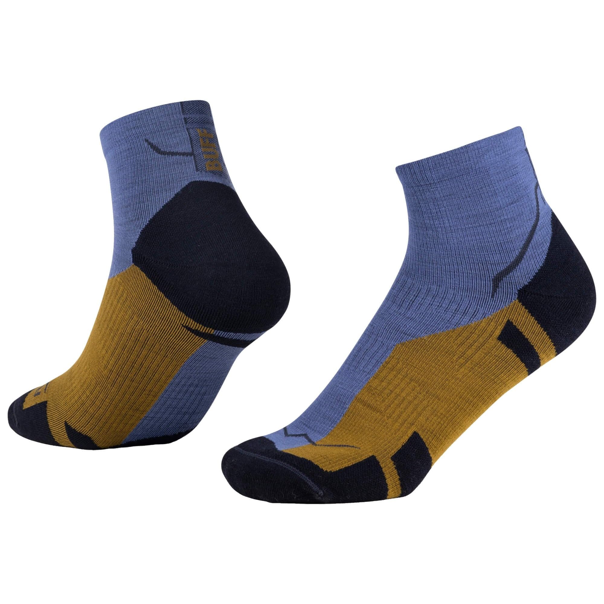Buff| Socks LW Merino Wool Quarter Lightweight, Hiking, Natural Resistance, Comfort, Cushioning Man Women S Blue