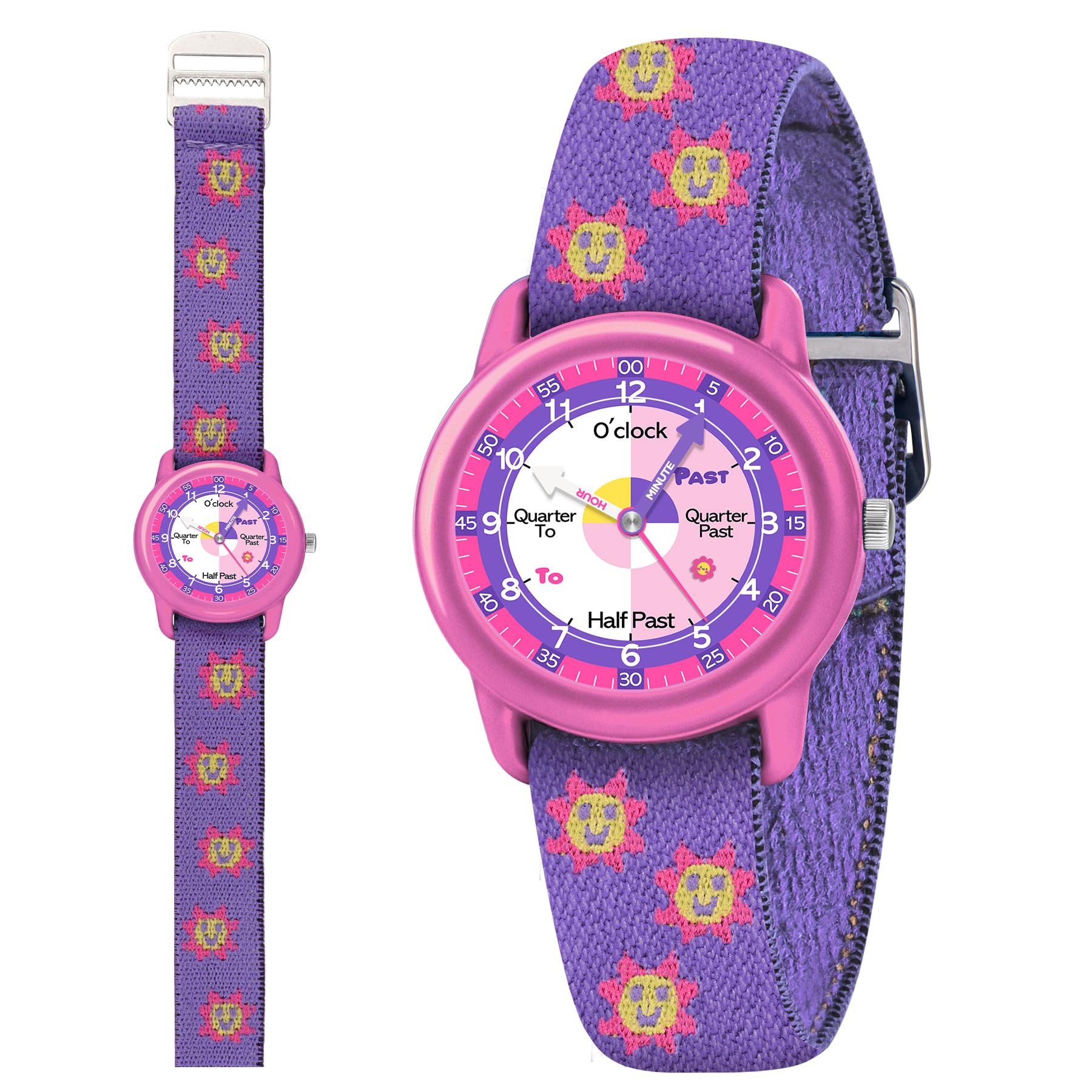 TimeverKids Watch with Elastic Fabric Strap, Waterproof Analog Watch for Kid Ages 3-12 | Kids First Watches | Fun Learning Timepiece | Ideal Gift for Toddler & Children