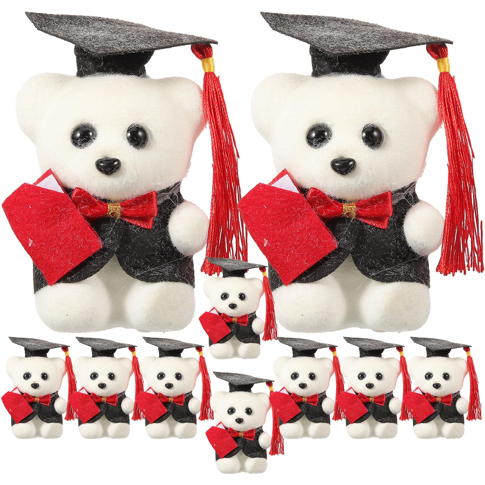 Abaodam 10pcs Graduation Mini Bear: Flower Bouquet Adorable Toy For College High School 2026 Graduation Party Favors - Diy Bouquet Flower Doll Themed Bear Decors Toys With Grad Cap