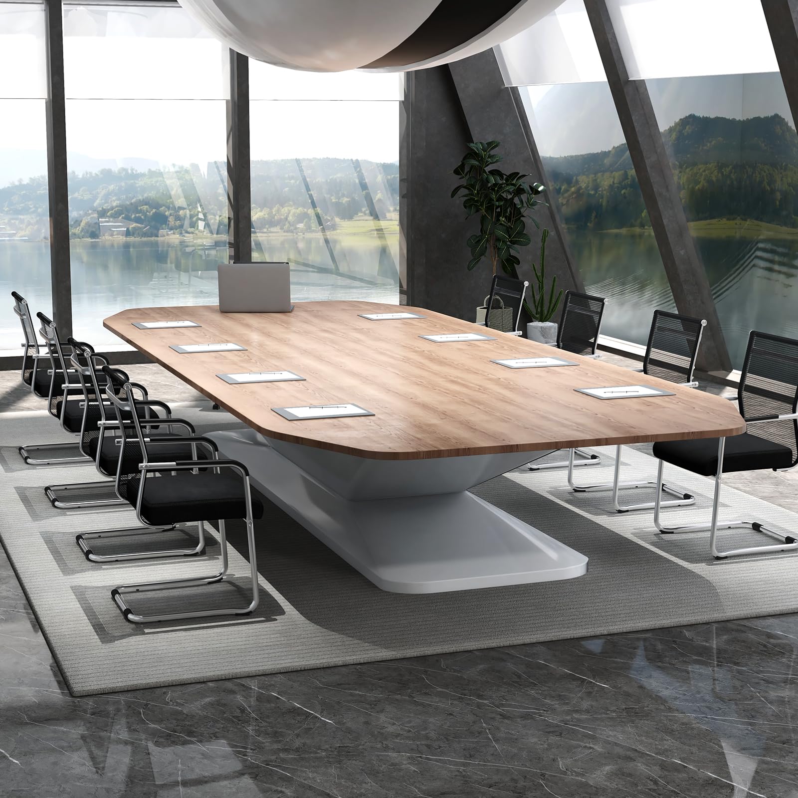 COSTWAY Freischwinger Stühle 4er Set, stapelbare Schwingstühle mit Metallkufenbasis & Armlehne, Bürostühle, Konferenzstühle, Besucherstühle für Büro, Konferenzraum, Arbeitszimmer, Schwarz