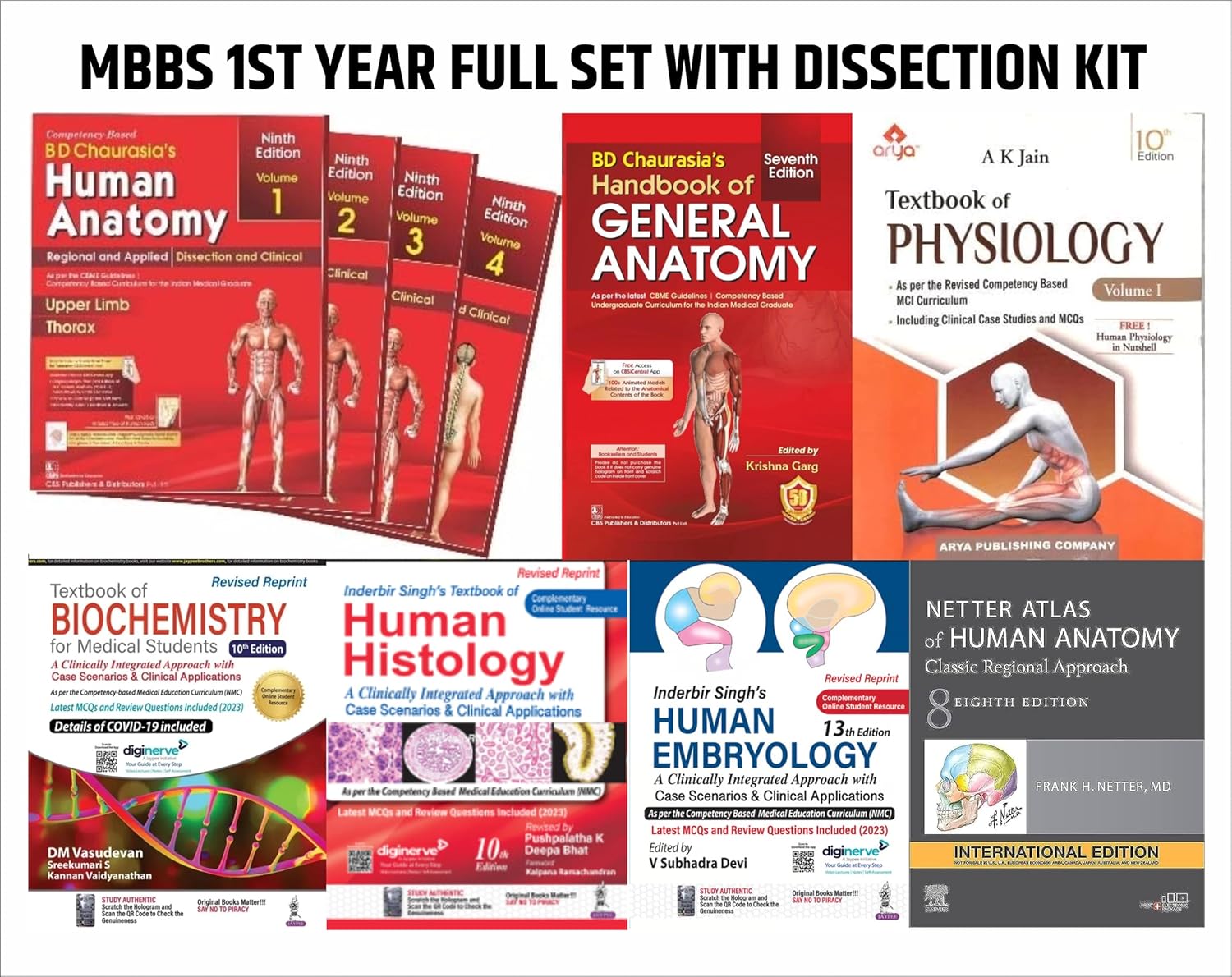 Buy MBBS First Year Student Medical Book Set for 1st year Students NEW