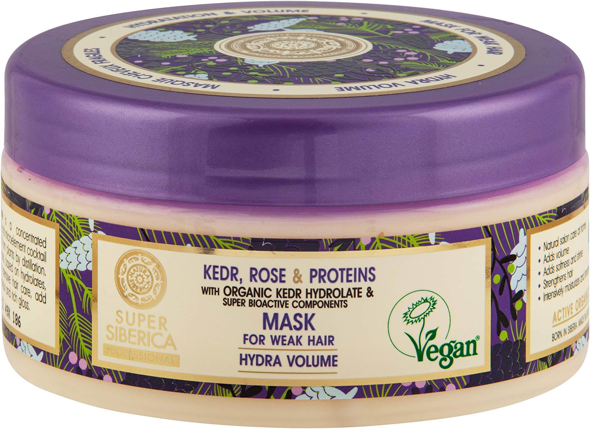 Super Kedr, rose & proteins. Mask for Weak Hair, 300 ml