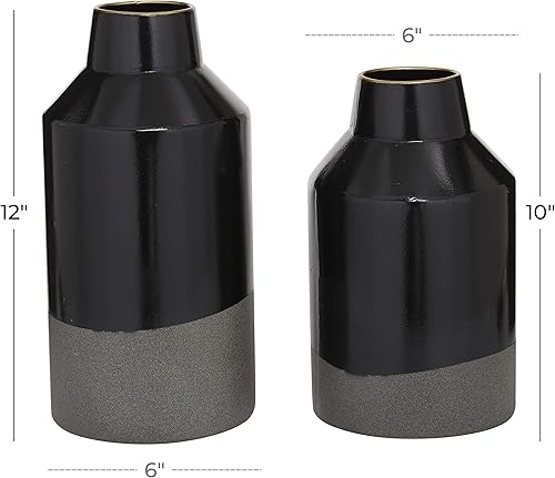 Miniatura 6 de The Novogratz Jarrón de metal, juego de 2 10 pulgadas, 12 pulgadas de alto, negro