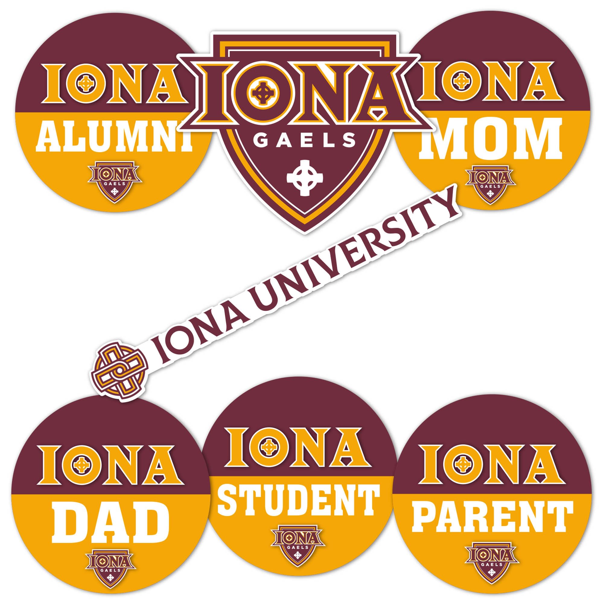 Sticker en vinyle premium Iona University pour scrapbooking et ordinateur