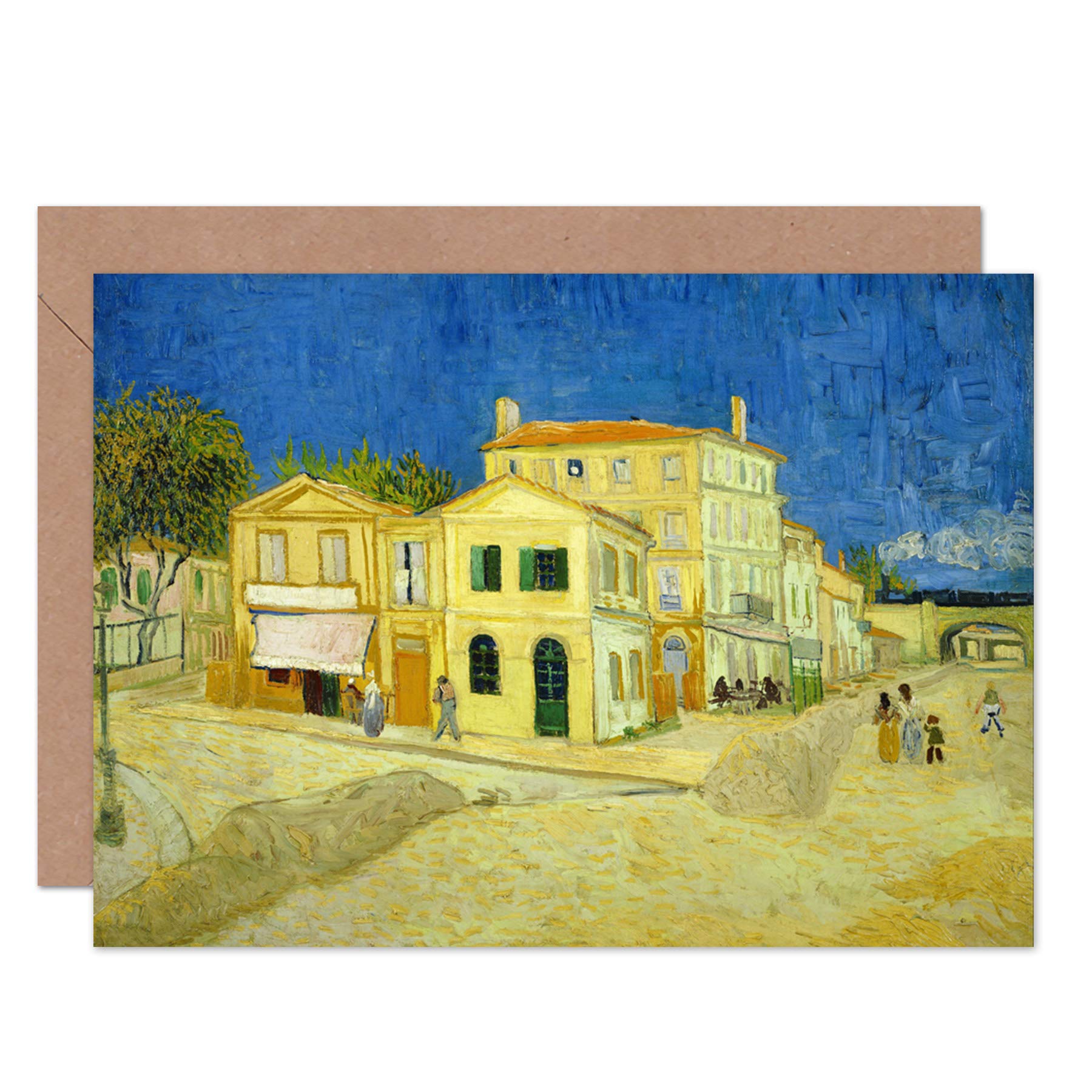 Artery8 The Yellow House Vincent Van Gogh Fine Art Greeting Card Plus Envelope Blank Inside