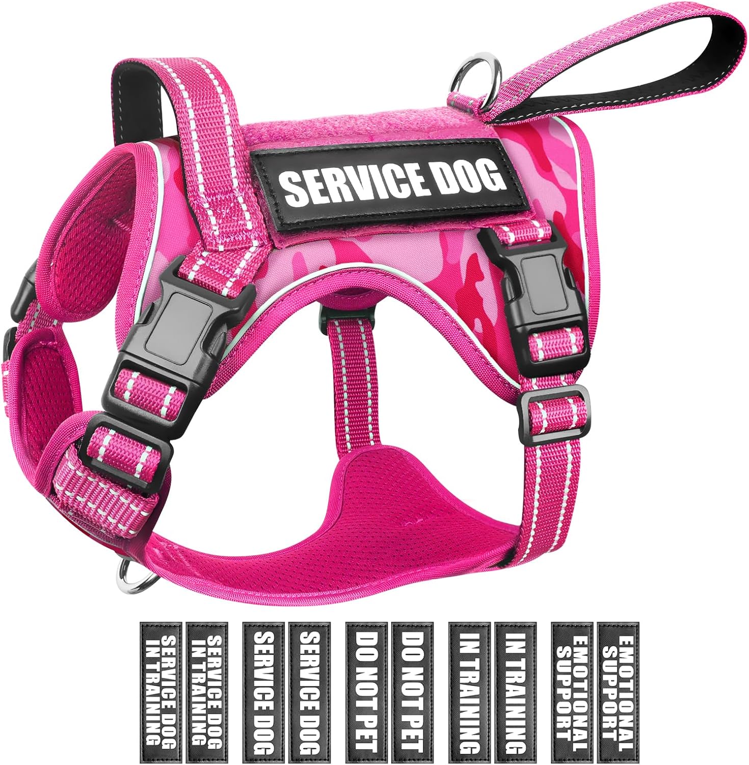 WINSEE Tactical Dog Harness, No Pull Dog Harness for Medium Large Dogs with Handle & Molle, Military Service Dog Vest Harness in Training Pet Harness for Small Dogs WINSEE Tactical Dog Harness, No Pull Dog Harness for Medium Large Dogs with Handle & Molle, Military Service Dog Vest Harness in Training Pet Harness for Small Dogs