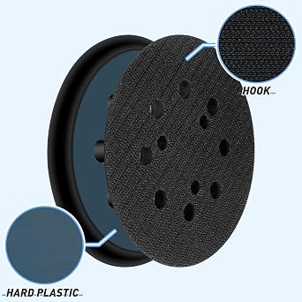 2 Pcs 5 Inch Sander Replacement Pads 8 Hole Hook and Loop