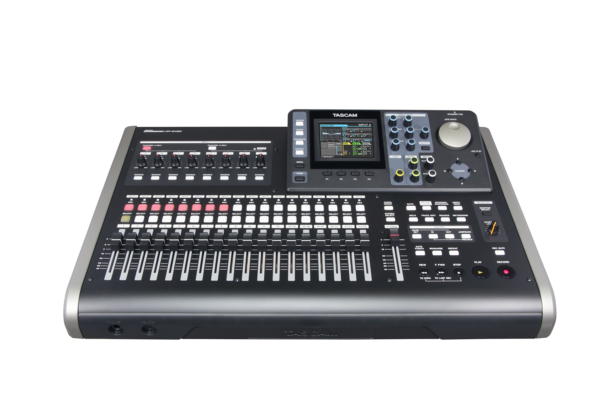 Tascam DP-24SD 24-Track Digital Portastudio Multi-Track Audio Recorder, 8 XLR Inputs, Effects, Mastering, Color Screen